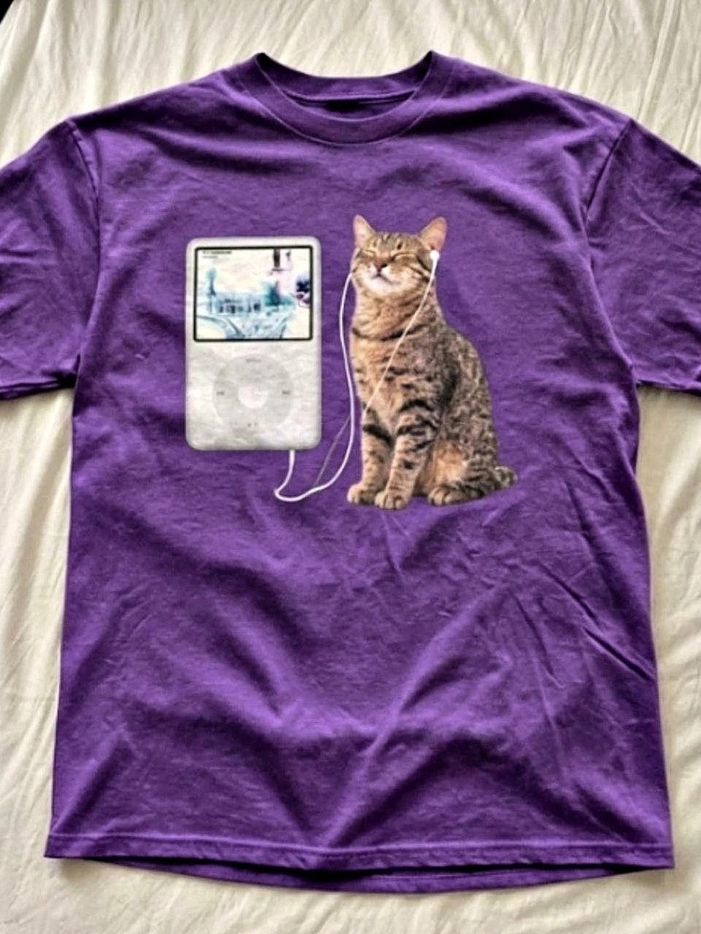 Purple Cat Graphic Short Sleeve T-Shirt